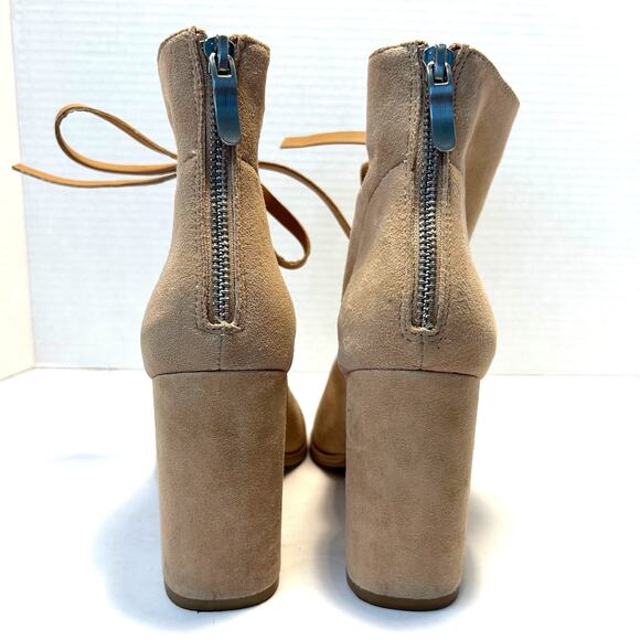 Kristin Cavallari Chinese Laundry Layton Kid Suede Tigers Eye Open Toe Booties - Picture 5 of 11